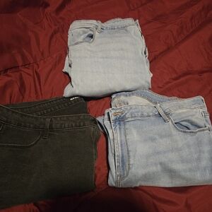 Old Navy Black and Light Blue Women's Skinny Jeans